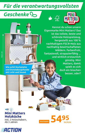 Action Mini Matters Holzküche Angebot