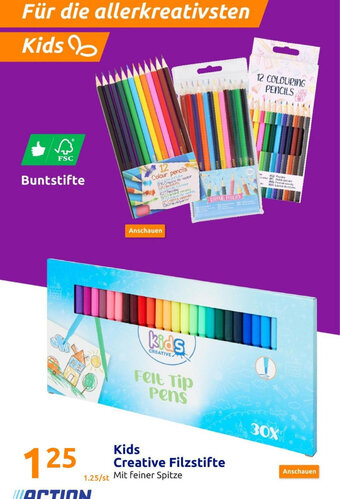 Action Kids Creative Filzstifte Angebot