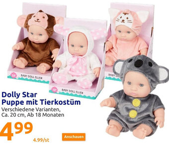 Action Dolly Star Puppe mit Tierkostüm 20 cm Angebot