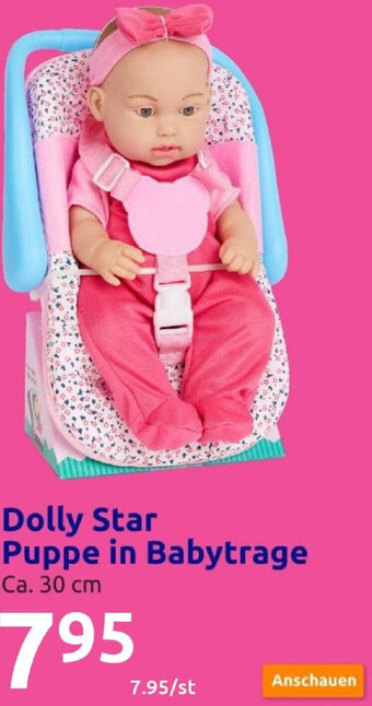 Action Dolly Star Puppe in Babytrage 30 cm Angebot