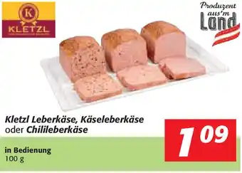 Nah&Frisch Kletzl Leberkäse, Käseleberkäse oder Chilileberkäse 100 g Angebot