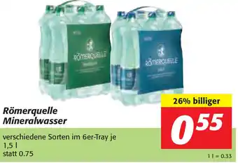Nah&Frisch Römerquelle Mineralwasser 1,5 L Angebot