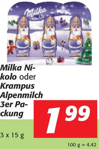 Nah&Frisch Milka Nikolo oder Krampus Alpenmilch 3er Packung 3 x 15 g Angebot