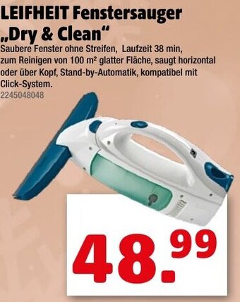 Liebmarkt Leifheit Fenstersauger Dry & Clean Angebot