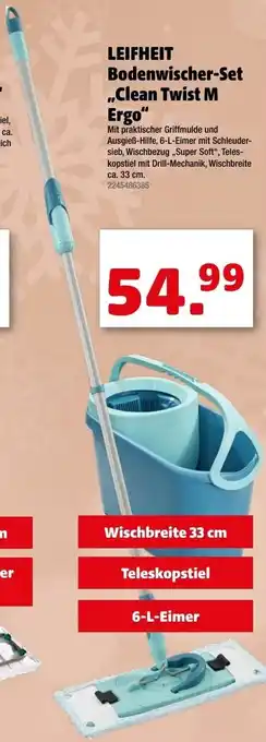 Liebmarkt Leifheit Bodenwischer-Set Clean Twist M Ergo Angebot