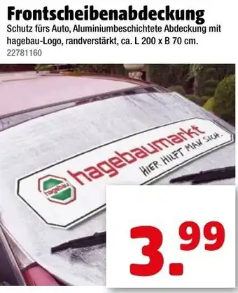 Liebmarkt Frontscheibenabdeckung L 200 x B 70 cm Angebot