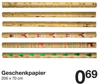 Zeeman Geschenkpapier 200 x 70 cm Angebot