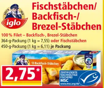 Norma Fischstäbchen/ Backfisch-/Brezel-Stäbchen Angebot