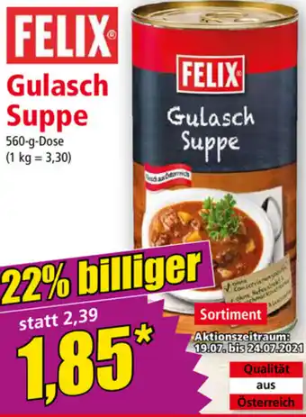 Norma Felix Gulasch Suppe 560g Angebot