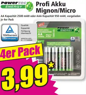 Norma Profi Akku Mignon/Micro Angebot
