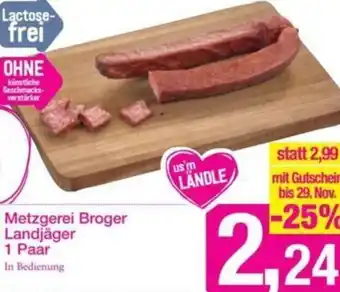 Sutterlüty Metzgerei Broger Landjäger 1 Paar Angebot