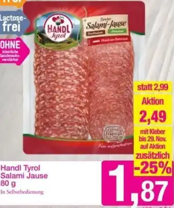 Sutterlüty Handl Tyrol Salami Jause 80 g Angebot