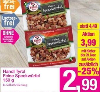 Sutterlüty Handl Tyrol Feine Speckwürfel 150 g Angebot