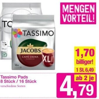 Sutterlüty Tassimo Pads 8 Stück / 16 Stück Angebot