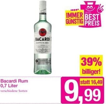 Sutterlüty Bacardi Rum 0,7 Liter Angebot