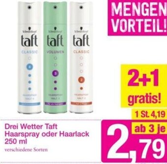 Sutterlüty Drei Wetter Taft Haarspray oder Haarlack 250 ml Angebot