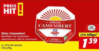Nah&Frisch Sirius Camembert 100 g Angebot