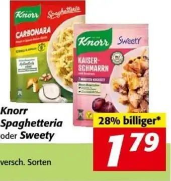 Nah&Frisch Knorr Spaghetteria oder Sweety Angebot