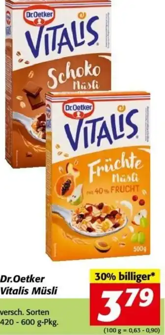 Nah&Frisch Dr. Oetker Vitalis Müsli 420-600 g Angebot