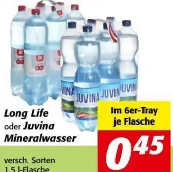 Nah&Frisch Long Life oder Juvina Mineralwasser 1,5 L Angebot