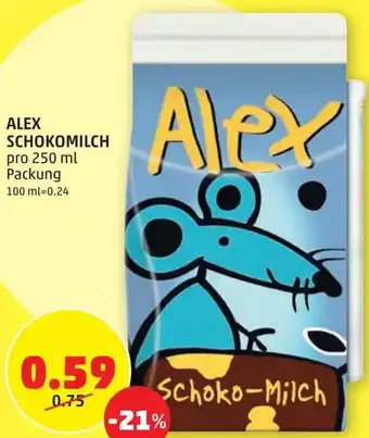 PENNY Alex Schokomilch 250ml Angebot