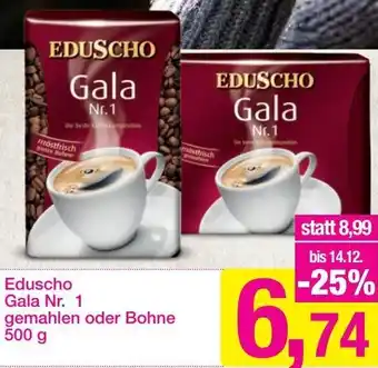 Sutterlüty Eduscho Gala Nr. 1 Gemahlen oder Bohne 500 g Angebot