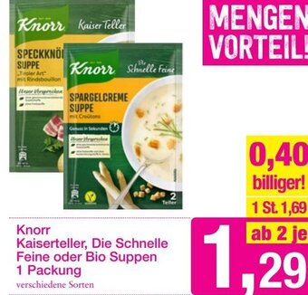 Sutterlüty Knorr kaiserteller, Die Schnelle Feine oder Bio Suppen 1 Packung Angebot