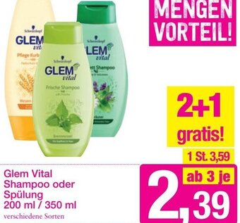 Sutterlüty Glem Vital Shampoo oder Spülung 200 ml / 350 ml Angebot