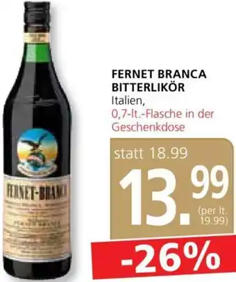 Spar Fernet Branca Bitterlikör 0,7 lt Angebot