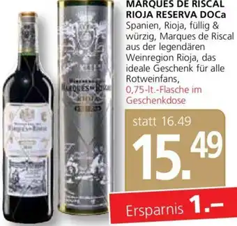 Spar Marques De Riscal Rioja Reserva DOCa 0,75 lt Angebot