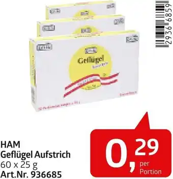 AGM HAM Geflügel aufstrich 60 x 25 g Angebot