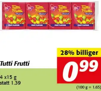 Strasser Markt Tutti frutti 4 x 15 g Angebot