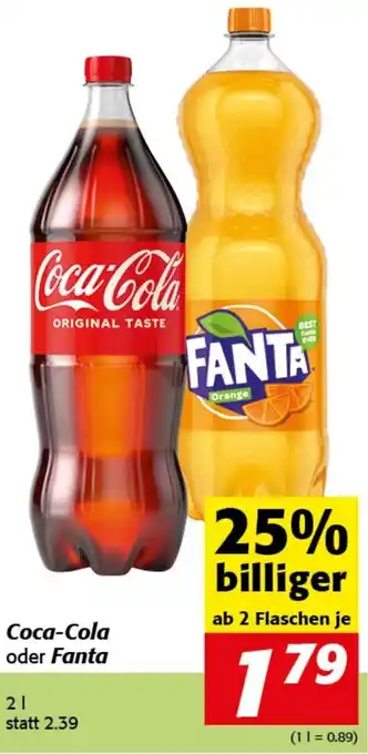 Strasser Markt Coca-Cola oder Fanta 2 L Angebot