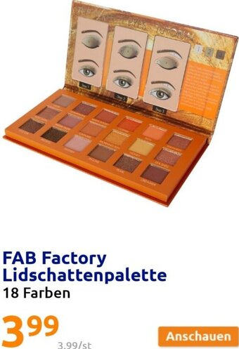 Action FAB Factory Lidschattenpalette 18 Farben Angebot
