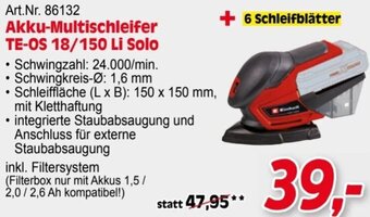 Zgonc Einhell Akku-Multischleifer TE-OS 18/150 Li Solo Angebot