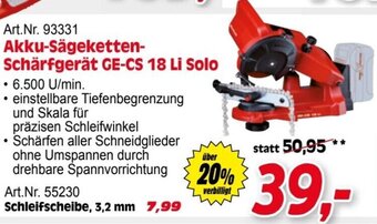 Zgonc Einhell Akku-Sägeketten-Schärfgerät GE-CS 18 Li Solo Angebot