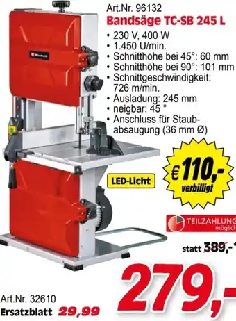 Zgonc Einhell Bandsäge TC-SB 245 L Angebot