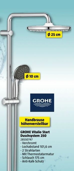 Bauhaus Duschsystem vitalio start 250 Angebot