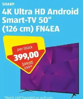 Hofer Sharp 4K Ultra HD Android Smart-TV 50" (126cm) FN4EA Angebot