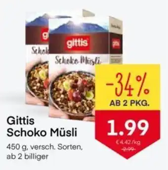 MPreis Gittis Schoko Müsli 450g Angebot