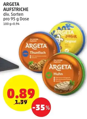 PENNY Argeta Aufstriche 95g Dose Angebot