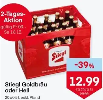 MPreis Stiegl Goldbräu od. Hell 20 x 0.5L Angebot