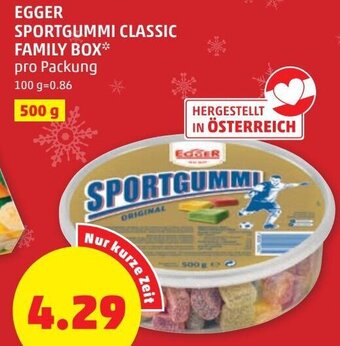 PENNY Egger Sportgummi Classic Family Box 500 g Angebot