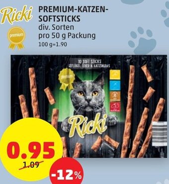 PENNY Ricki Premium-Katzen-Softsticks 50 g Angebot