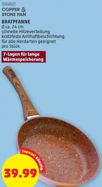 PENNY Copper & Stone Pan Bratpfanne ø 24 cm Angebot