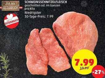 PENNY Schweinsschnitzelfleisch pro Kilo Angebot