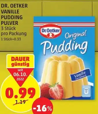 PENNY Dr. Oetker Vanille Pudding Pulver Angebot
