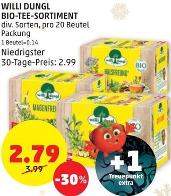 PENNY Willi Dungl Bio-Tee-Sortiment Angebot