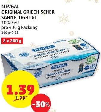 PENNY Mevgal Original Griechischer Sahne Joghurt 400 g Angebot