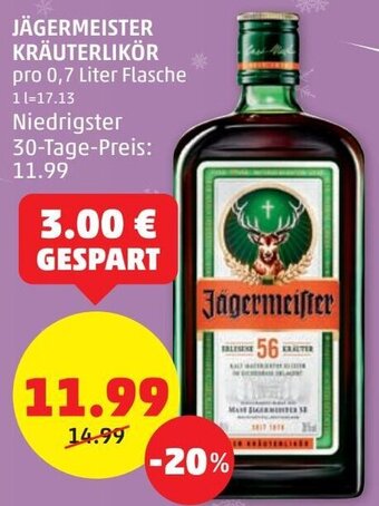 PENNY Jägermeister Kräuterlikör 0,7 Liter Angebot
